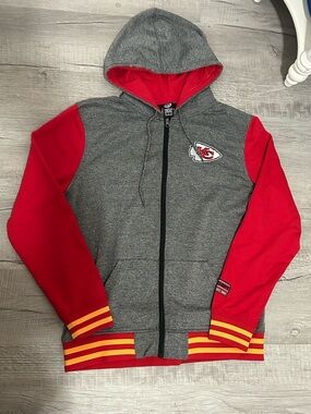 Fanatics Heathered NFL Kansas City Chiefs Expansion Full-Zip Hoodie Sz Large